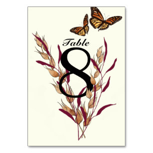 Botanischer Fall von Monarch Butterfly Tischnummer