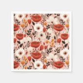 Botanischer Fall-Wildblumen Wiesenmuster Serviette (Vorderseite)