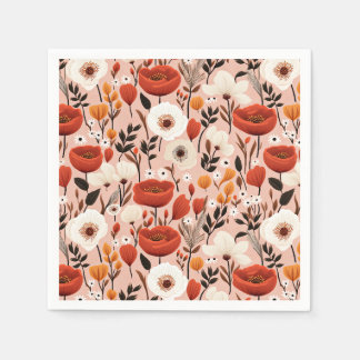 Botanischer Fall-Wildblumen Wiesenmuster Serviette
