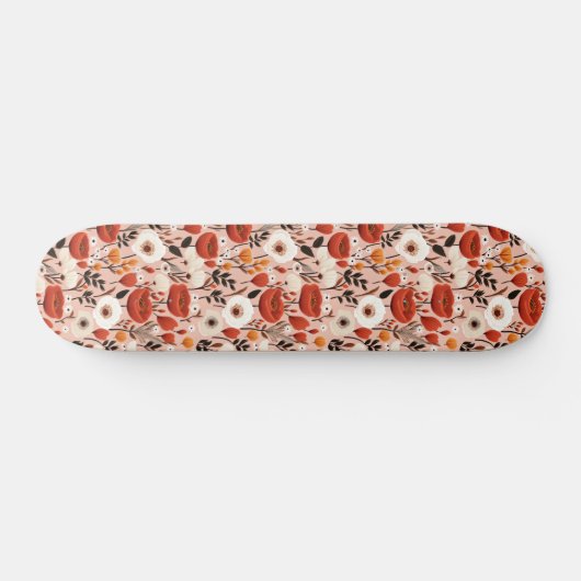 Botanischer Fall-Wildblumen Wiesenmuster Skateboard (Horizontal)