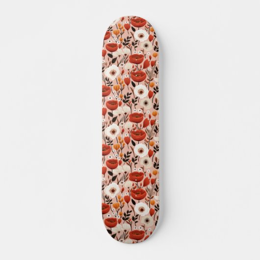 Botanischer Fall-Wildblumen Wiesenmuster Skateboard (Vorne)