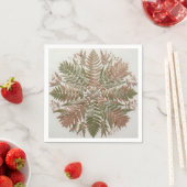 Botanischer Farn Grün Kupfer Gepresste Blätter Serviette (Beispiel)