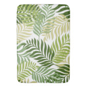 Botanischer Farn verlässt Muster auf Weiß Badematte (Vorderseite Vertikal)