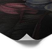 Botanischer Faultierdruck, Dark Academia Floral Poster (Ecke)