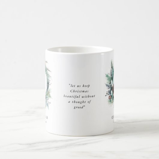 Botanischer Feiertag Frohe Weihnachten Kaffeetasse (Mittel)
