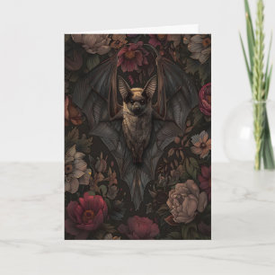 Botanischer Fledermaus-Gotik-Mood-Print, Dark Acad Karte