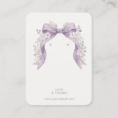 Botanischer Flieder Coquette Bogen Schmuck Display Visitenkarte (Vorderseite)