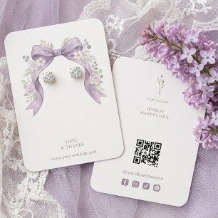 Botanischer Flieder Coquette Bogen Schmuck Display Visitenkarte