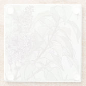 Botanischer Flieder Glasuntersetzer (Rückseite)
