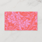 Botanischer Flora Boho Kunst in Rosa Personalisier Visitenkarte (Rückseite)