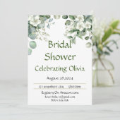 Botanischer floraler Brautdusche Save The Date (Stehend Vorderseite)