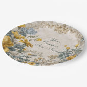 Botanischer Floraler Entwurf Pappteller (Schrägansicht)