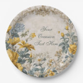 Botanischer Floraler Entwurf Pappteller (Vorderseite)