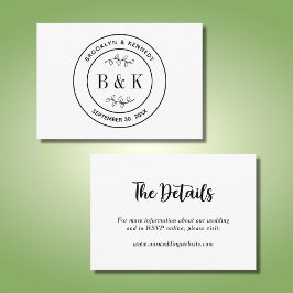 Botanischer floraler Fun Monogram Wedelname Begleitkarte