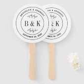 Botanischer floraler Fun Monogram Wedelname Fächer (Vorne und Hinten)