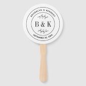 Botanischer floraler Fun Monogram Wedelname Fächer (Vorderseite)