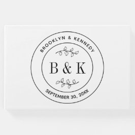 Botanischer floraler Fun Monogram Wedelname Gästebuch