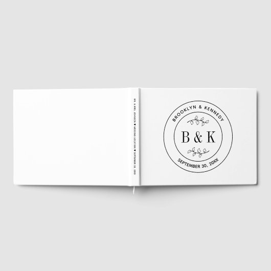 Botanischer floraler Fun Monogram Wedelname Gästebuch (Voll)