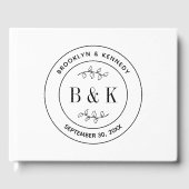 Botanischer floraler Fun Monogram Wedelname Gästebuch (Vorderseite)