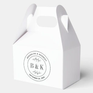 Botanischer floraler Fun Monogram Wedelname Geschenkschachtel