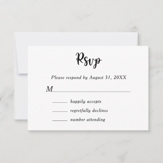 Botanischer floraler Fun Monogram Wedelname RSVP Karte (Vorderseite)