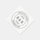 Botanischer floraler Fun Monogram Wedelname Serviette (Ecke)