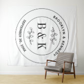 Botanischer floraler Fun Monogram Wedelname Wandteppich (Beispiel (Horizontal))