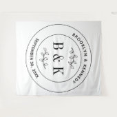 Botanischer floraler Fun Monogram Wedelname Wandteppich (Vorderseite (Horizontal))