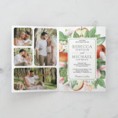 Botanischer Floraler Roter Apfel Obstgarten QR Cod Einladung (Innenseite)
