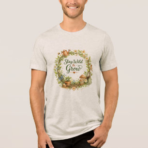 Botanischer Floraler Wasserfarben-Kranz Inspiriere Tri-Blend Shirt