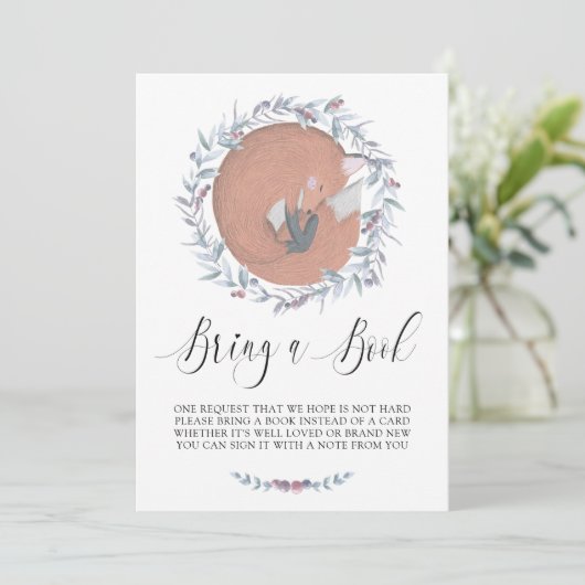 Botanischer Fox ein Buch Einladung (Stehend Vorderseite)