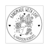 Botanischer Fox, handgefertigt mit Liebe Gummistempel (Prägung)