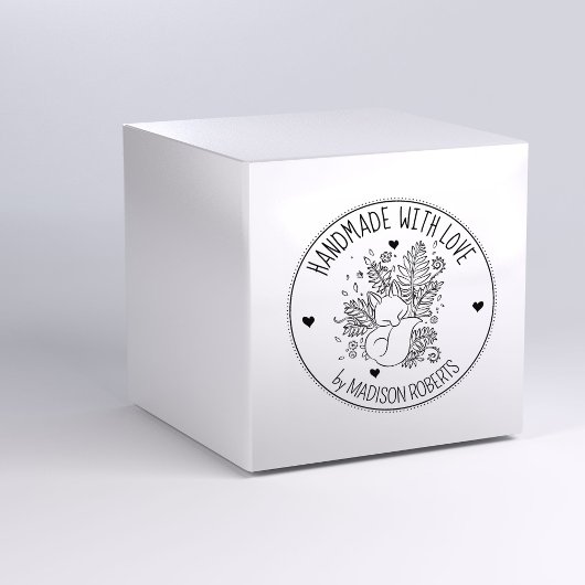 Botanischer Fox, handgefertigt mit Liebe Gummistempel