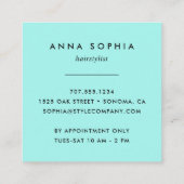 Botanischer Friseur Quadratische Visitenkarte (Rückseite)