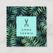 Botanischer Friseur Quadratische Visitenkarte (Vorderseite)