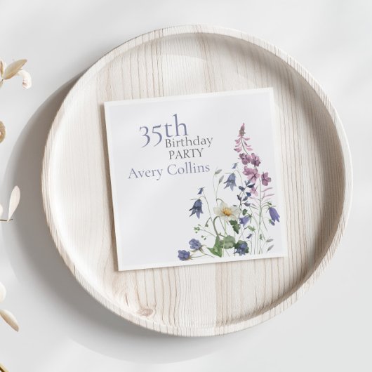 Botanischer Frühling 35. Geburtstag Serviette