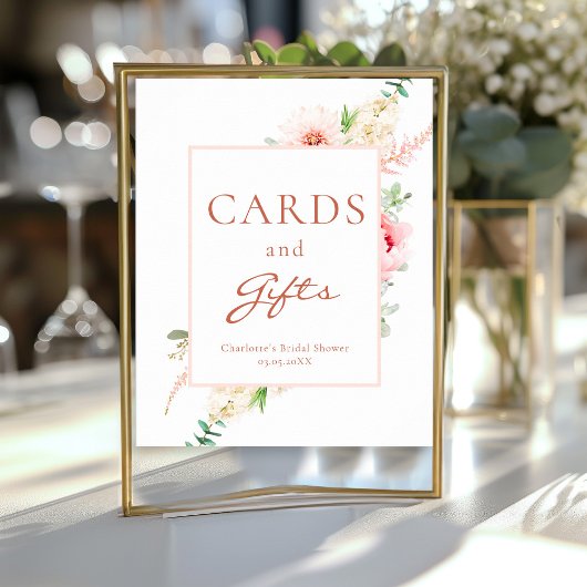 Botanischer Frühling Brautparty "Karten und Gesche Poster
