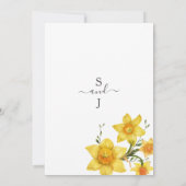 Botanischer Frühling goldene Narzissen Blume Hochz Einladung (Rückseite)