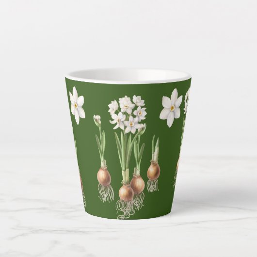 Botanischer Frühling Latte Tasse - Frühjahr Grün (Vorderseite)