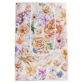 Botanischer Frühling Pachy Pink Blume Mittlere Geschenktüte (Rückseite)