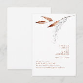 Botanischer Frühling Terracotta Save the Date (Vorne/Hinten)