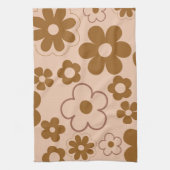 Botanischer Frühlingssommer Brown Tropical Floral Geschirrtuch (Vertikal)