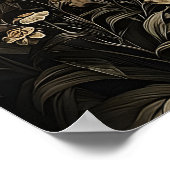 Botanischer Fuchs-Druck, Antique Dark Academia Got Poster (Ecke)