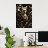 Botanischer Fuchs-Druck, Antique Dark Academia Got Poster (Heimbüro)