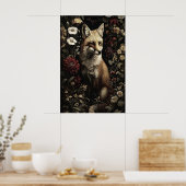 Botanischer Fuchs-Druck, Antique Dark Academia Got Poster (Küche)
