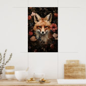 Botanischer Fuchs-Druck, Dark Academia Florale Kun Poster (Küche)