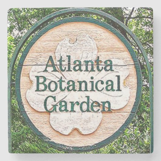 Botanischer Garten Atlanta Sehenswürdigkeit Marbel Steinuntersetzer (Vorderseite)