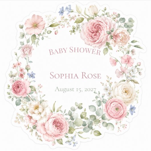 Botanischer Garten Baby Shower Aufkleber (Vorderseite)
