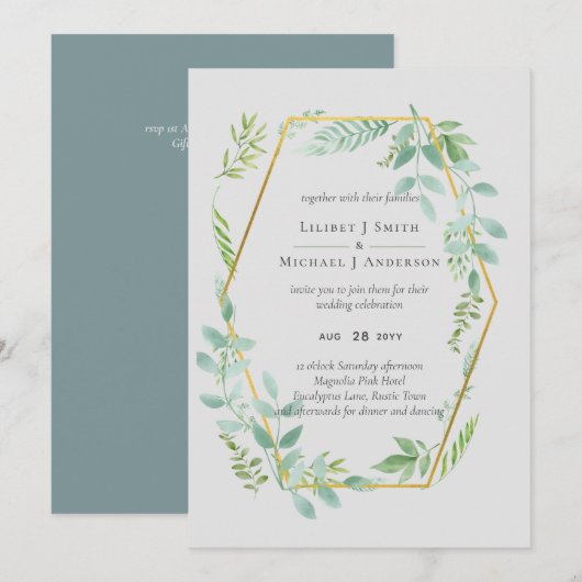 Botanischer Garten Blätter Grüne Hochzeit (Vorne/Hinten)