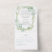 Botanischer Garten Blätter Grüne Hochzeit All In One Einladung (Innen Boden)